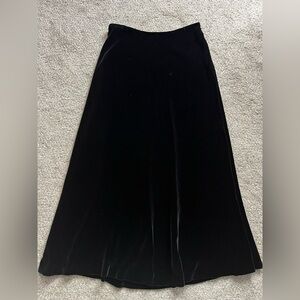 Vintage Lauren Ralph Lauren Black Velvet Equestrian Skirt (8)